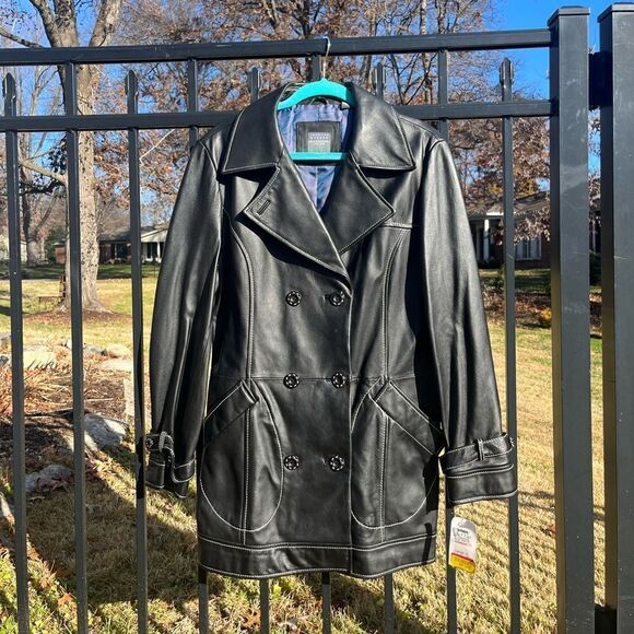 American Modern Alexander Julian Genuine Lambskin Leather Jacket - Picture 12 of 13